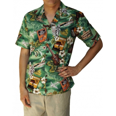 chemise hawaienne verte