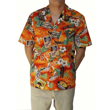 chemise hawaienne orange