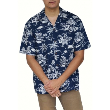Chemise hawaienne bleu pacifique