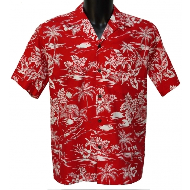 Chemise hawaienne rouge