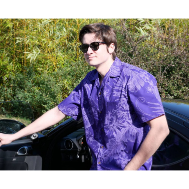 Chemise hawaienne violette