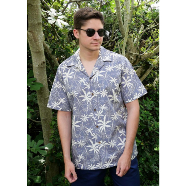 Aloha Shirt grise signe RJC Hawai