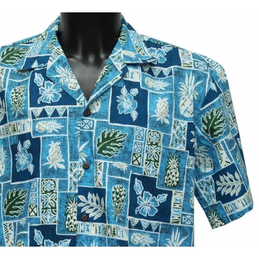 Chemise tahiti bleu