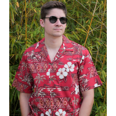 Chemise hawaienne rouge