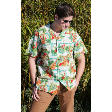 chemise Hawaienne motif ukulele