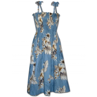 Robe hawaienne bleu