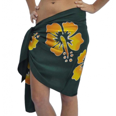 Pareo tahitien et sa boucle en nacre