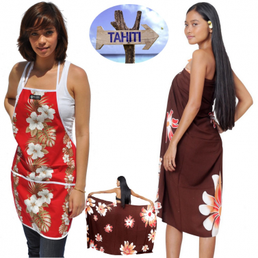 Pack tablier hawaien et paro tahitien