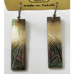 Boucles d'oreilles nacre de Tahiti Baguette N11