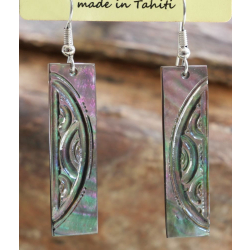 Boucles d'oreilles nacre de Tahiti Baguette N9