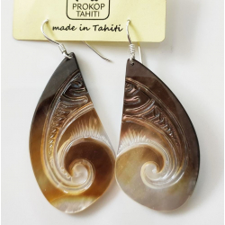 Boucles d'oreilles nacre de Tahiti Coquillage N°1