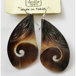 Boucles d'oreilles nacre de Tahiti Coquillage N°2