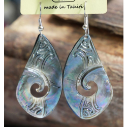 Boucles d'oreilles nacre de Tahiti Coquillage N°3