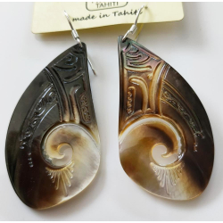 Boucles d'oreilles nacre de Tahiti Coquillage N°6