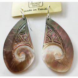 Boucles d'oreilles nacre de Tahiti Coquillage N°7