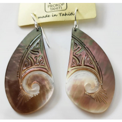 Boucles d'oreilles nacre de Tahiti Coquillage N7