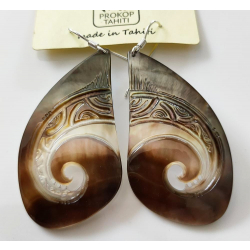 Boucles d'oreilles nacre de Tahiti Coquillage N8