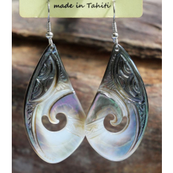 Boucles d'oreilles nacre de Tahiti Coquillage N9