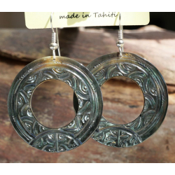 Boucles d'oreilles nacre de Tahiti Disque N2