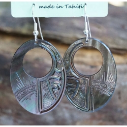 Boucles d'oreilles nacre de Tahiti Ovale per N6