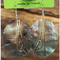 Boucles d'oreilles nacre de Tahiti Ovales N°12
