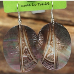 Boucles d'oreilles nacre de Tahiti Ovales N°2