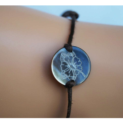 Bracelet nacre PM motif hibiscus N5