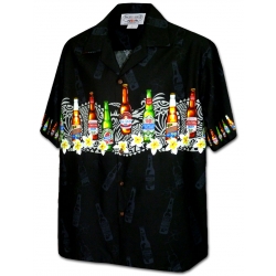 Chemise Hawaïenne Homme XL - Noir, Motifs Pêche, Hanes, Occasion