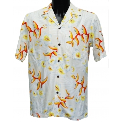 Chemise hawaienne BIRD OF PLUMERIA Crme