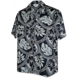 Chemise Hawaienne CHARCOAL LEAVES