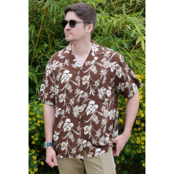 Chemise Hawaienne DREAM GARDEN marron