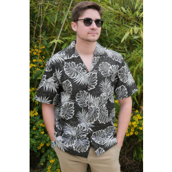 Chemise Hawaienne KAUAI Noire