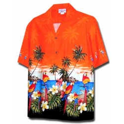 Chemise Hawaienne L'ILE AUX PERROQUETS