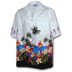 Chemise Hawaienne L'ILE AUX PERROQUETS