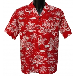 Chemise Hawaienne LOVE SHACK RED