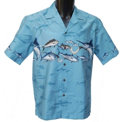 Chemise Hawaienne Marlin Bleu