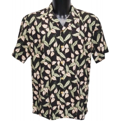 Chemise hawaienne MINI ANTHURIUM Noir