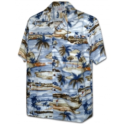 Chemise Hawaienne OAHU GOLF CLUB Bleu