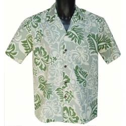 Chemise Hawaienne Turtle Fronds Sage