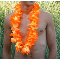 Collier de fleur Hawaï orange