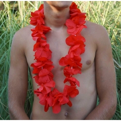 Collier de fleur Hawaï rouge