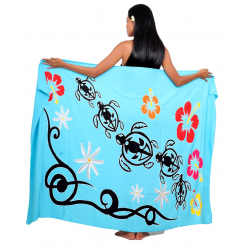Pareo Tahiti promenade turquoise