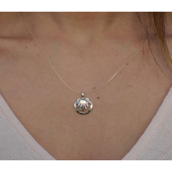 PENDENTIF ARGENT COQUILLE / collier silicone