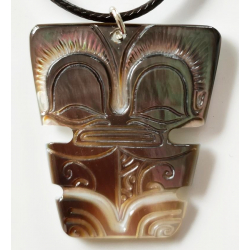 Pendentif Tiki nacre MM N16