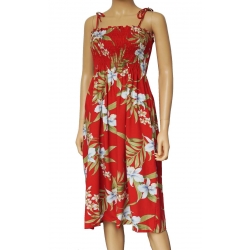 Robe Hawaienne PALI ORCHID Rouge