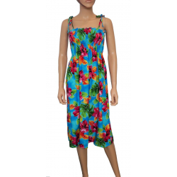 ROBE HAWAIENNE WATERCOLOR Bleu