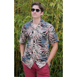 Chemise hawaienne LIGHT LEAF noir