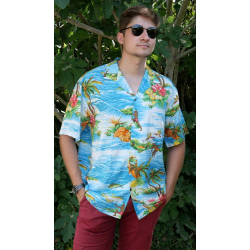 Chemise hawaienne OCEAN AQUA