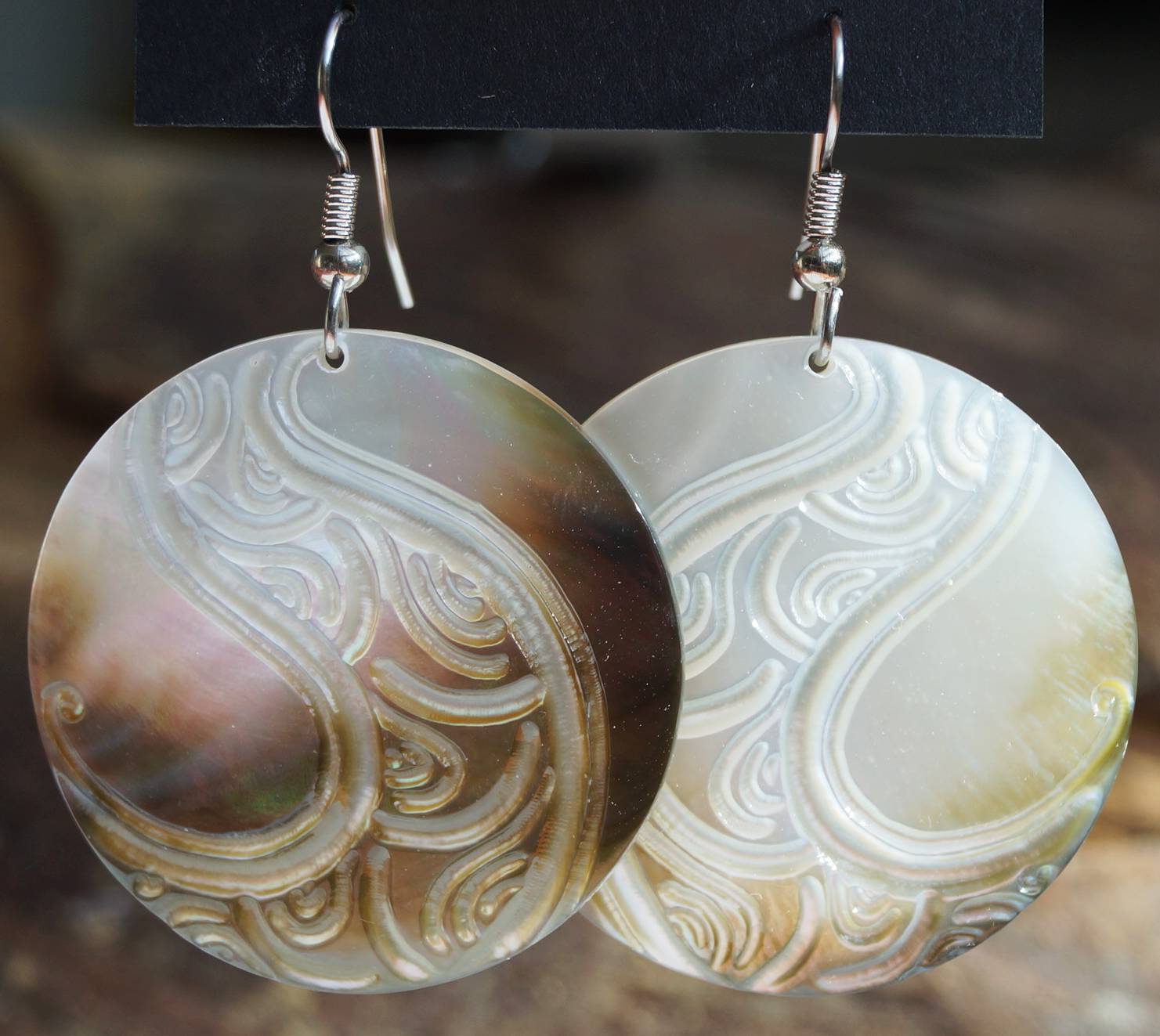 boucle oreille nacre - boucle d'oreille perle nacre
