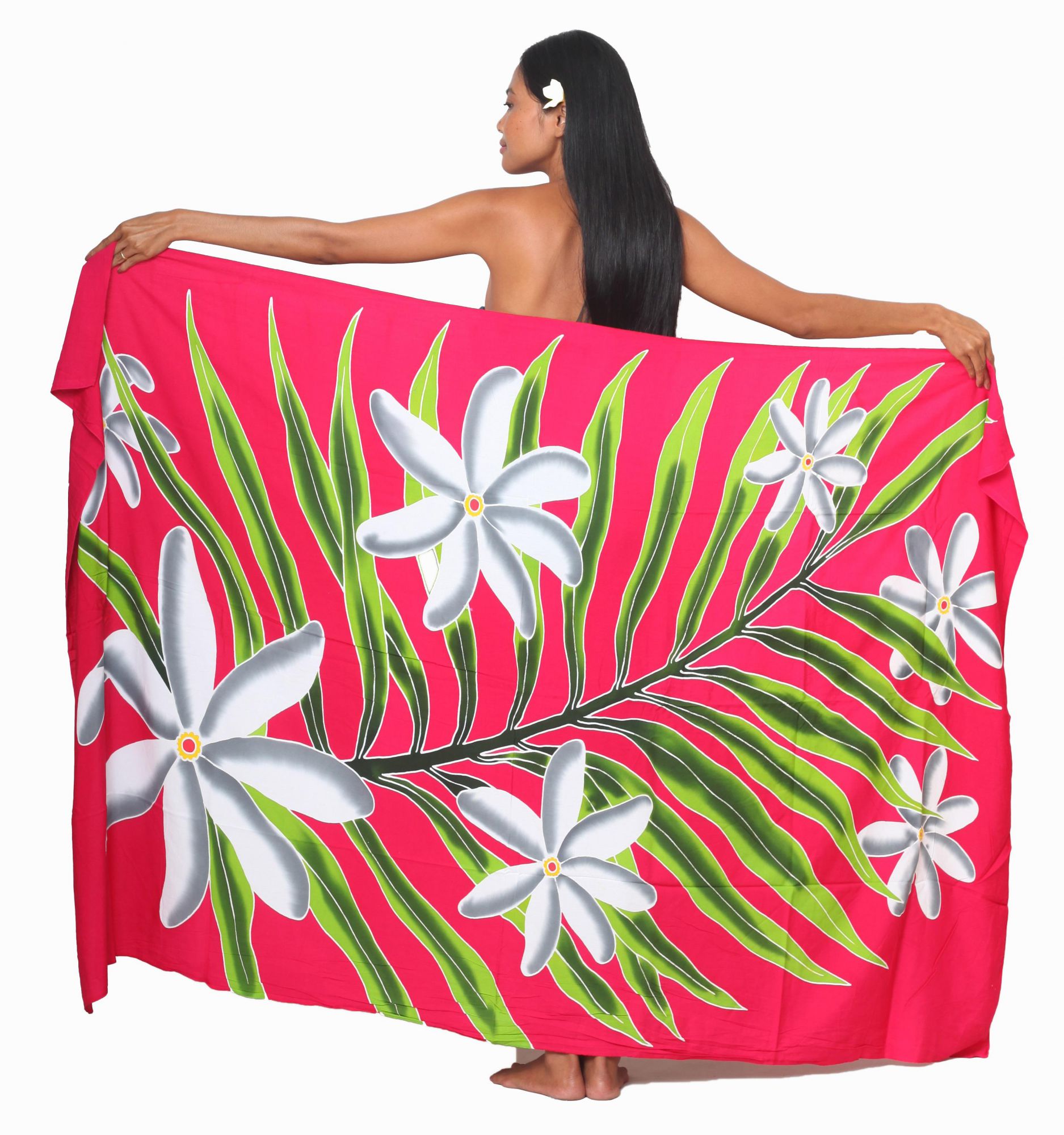Paréo / Sarong En Coton 100% - Motif Indien Blanc & Bleu - 110x180 Cm - Freak Scene